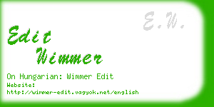 edit wimmer business card